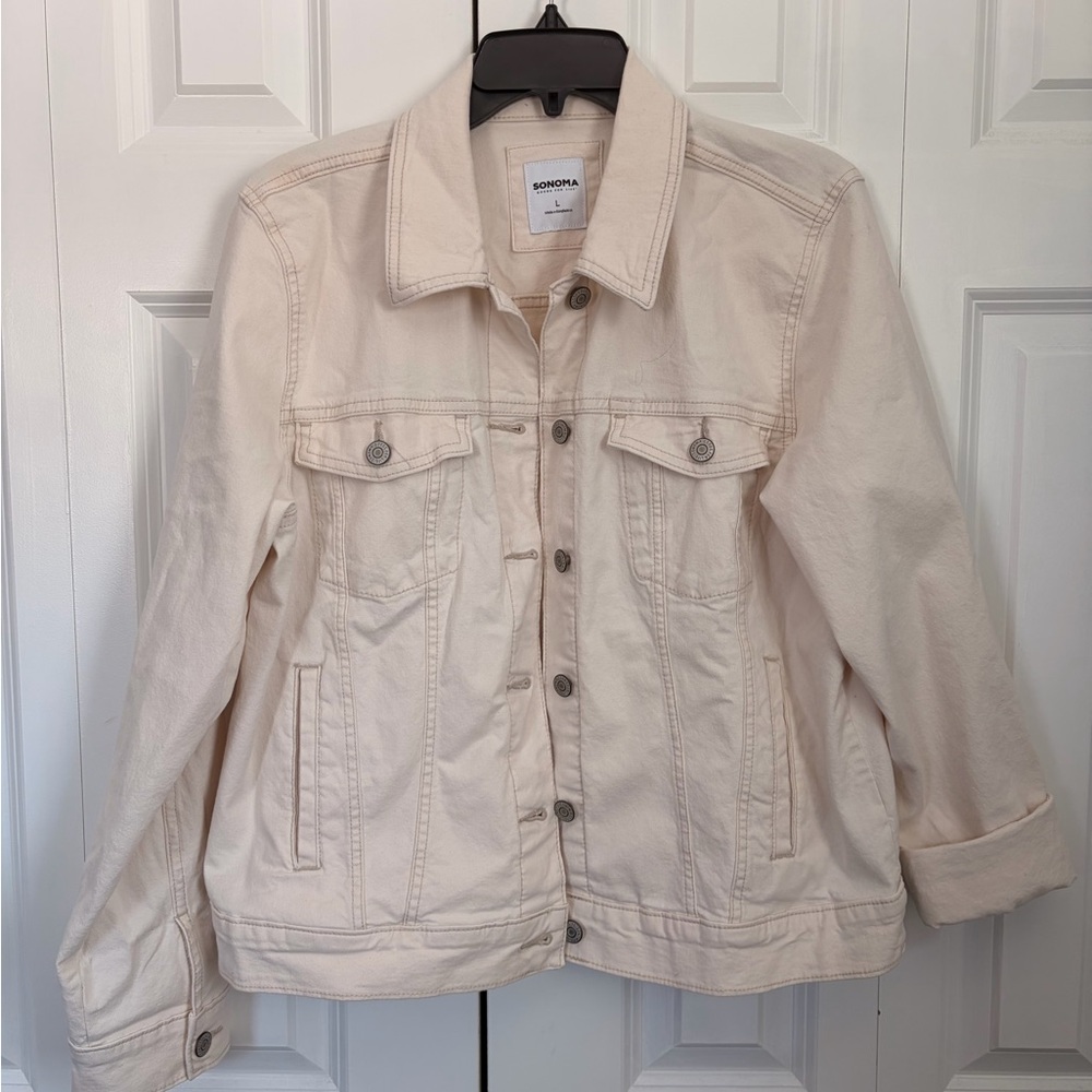Sonoma Women's Ivory Cream Denim Jacket